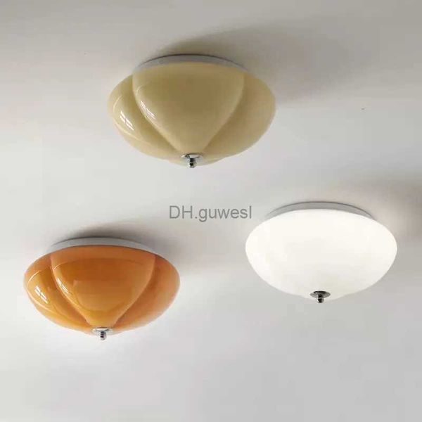 Lâmpadas pendentes retro LED luzes de teto minimalista laranja abóbora lâmpadas de vidro para quarto corredor entrada sala de estudo decoração de casa luminária lustre yq240201