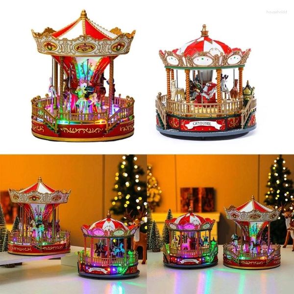 Estatuetas decorativas caixas de música musical com ornamento para casa presente para decorações de aniversário dos namorados de natal