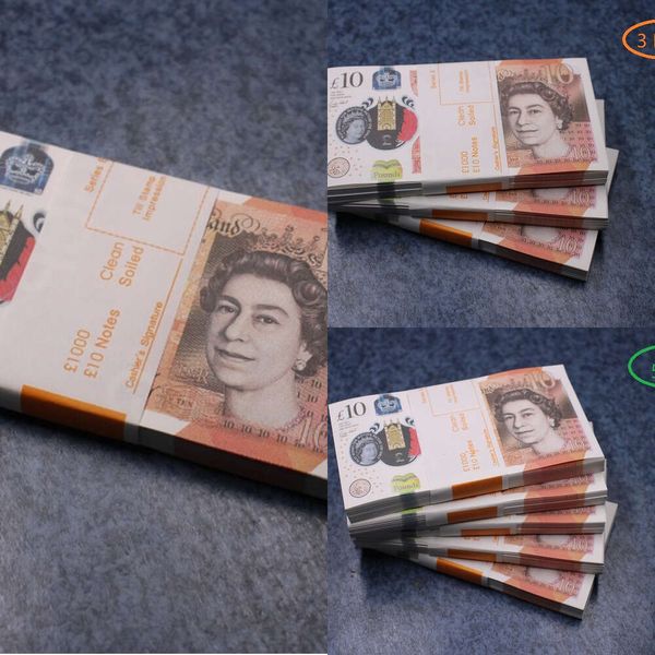 Soldi finti Giocattolo divertente Realistico UK POUND Copia GBP BRITISH ENGLISH BANK 100 10 NOTE Perfetto per film Film Pubblicità Social Me8472022UJTV