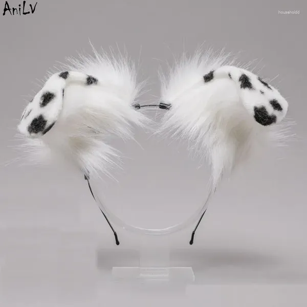 Articoli per feste AniLV Cane dalle orecchie piegate Simpatico dalmata Fascia per capelli Copricapo per animali Cosplay