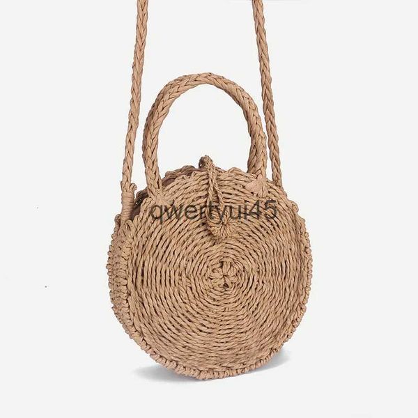 Borse a tracolla Donna Borsa a tracolla Raan mini in paglia intrecciata Bali Boemian Beac Circle andbag Summer andmade Retro Knied MessengerH2421