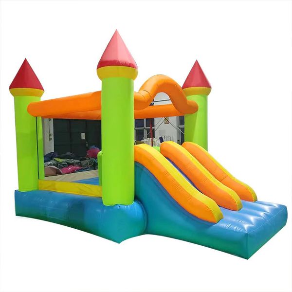 10X13FT Castello gonfiabile in PVC gonfiabile wSlide Combo Jumping House Doppio scivolo Trampolino di rimbalzo per bambini all'aperto 240127