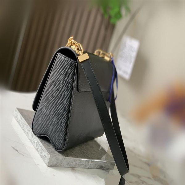 Высококачественная черная сумка MM Женские сумки через плечо из натуральной кожи Epi с замком и ручкой-цепочкой в виде цветка M59402 Дизайнер Gol239Y