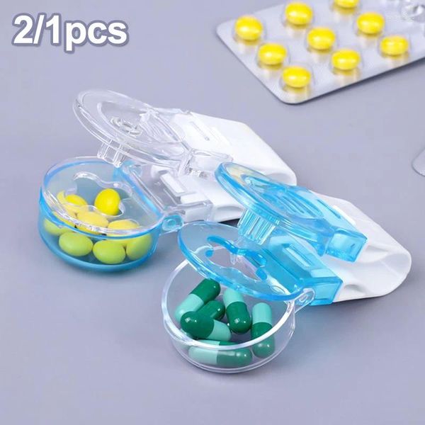 Garrafas de armazenamento 2/1pcs portátil pílula taker anti poluição popper reutilizável dispensador de medicação copo viagem medicina organizador caixa