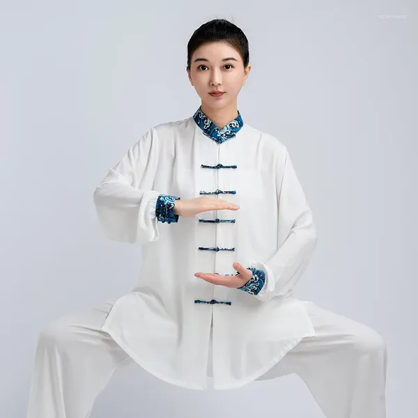 Abbigliamento etnico Abito Tai Ji Moda donna Primavera e autunno Chi di fascia alta Broccato a otto sezioni Esercizio Qigong Abbigliamento da prestazione