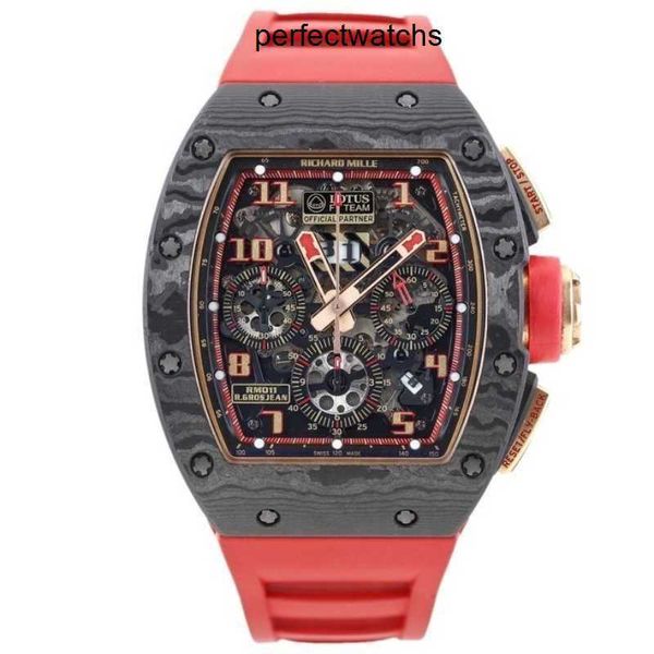 RM Armbanduhr mit Box Richardmile Armbanduhr RM011 NTPT Carbon Fiber Lotus Team Limited Edition Fashion Leisure Business