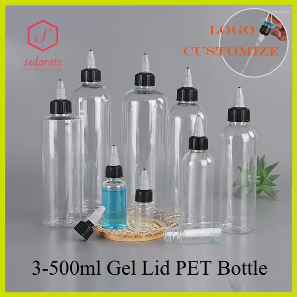 Aufbewahrungsflaschen 20/50/100 Stück 3-500 ml klare Haustierflasche Twist-Gel-Deckel 120 ml Pigmentöl-Nachfüllung 10 ml Dropper Kunststoff-Make-up HS72601