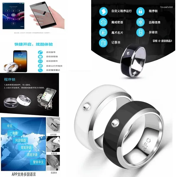 Anéis de cluster NFC Anel inteligente multifuncional para tecnologia Android Finger Smart Wear Digital Wearable Connect