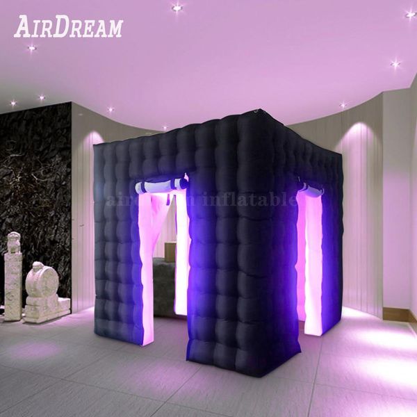 4x4x2.5mH (13.2x13.2x8.2ft) vendita all'ingrosso di alta qualità portatile 360 selfie illuminazione a LED fondali gonfiabili per eventi Photo Booth Photobooth tenda