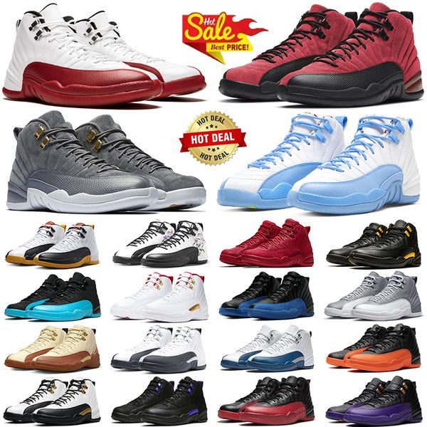 Scarpe da basket da uomo 12 Gioco di influenza grigio scuro Sneakers bianche Michigan da uomo Sport trainer vendita online