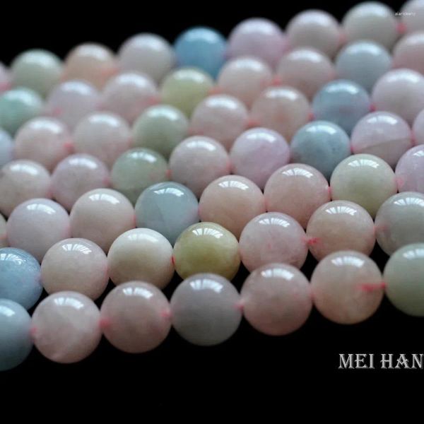 Lose Edelsteine Meihan Natürlicher Madagaskar-Beryll der Güteklasse A, 6 mm, 8 mm, 10 mm, glatter, runder Charm-Edelstein für die Schmuckherstellung