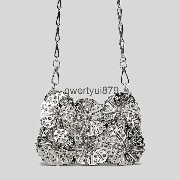 Borse a tracolla Fasion Metallic Seetmetal Borsa a tracolla per donna Designer Paillettes Soulder Sparkle Borse da sera Glier Sac 2023H2421