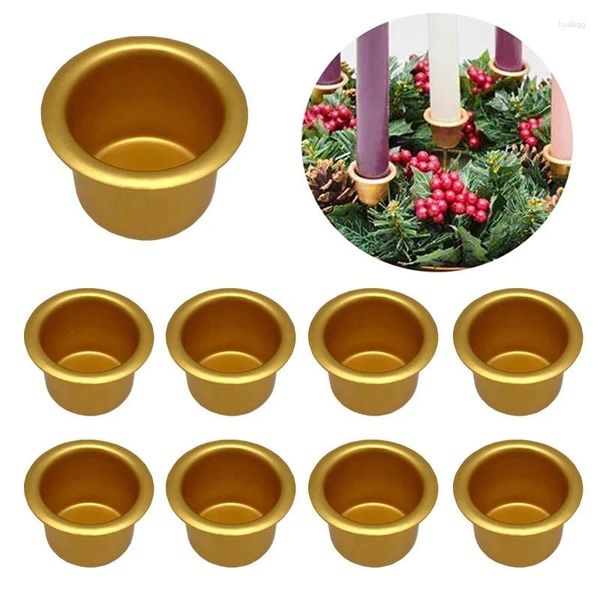 Portacandele 10 pezzi mini tazza rotonda oro argento candeliere fai-da-te creazione di portavassoi contenitore accessorio decorazioni per feste in casa in alluminio