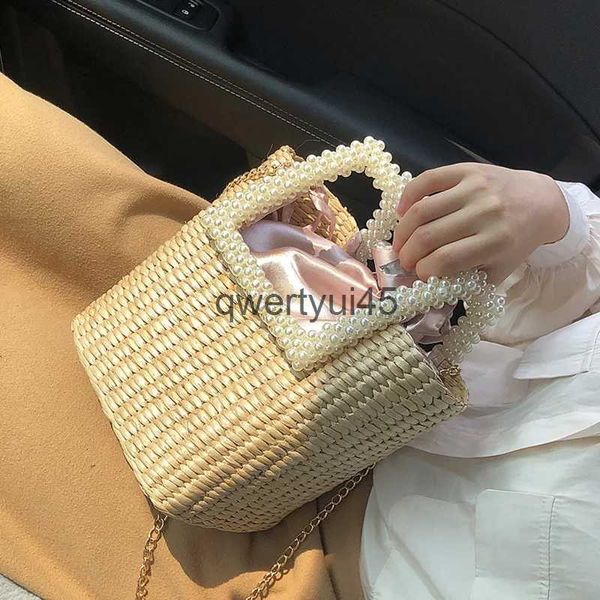 Umhängetaschen 2020 Neue Perle Fasion Stroh Tasche und-Woven Soulder Seaside Vacation Designer und Tasche Berühmte Marke WomenH2421