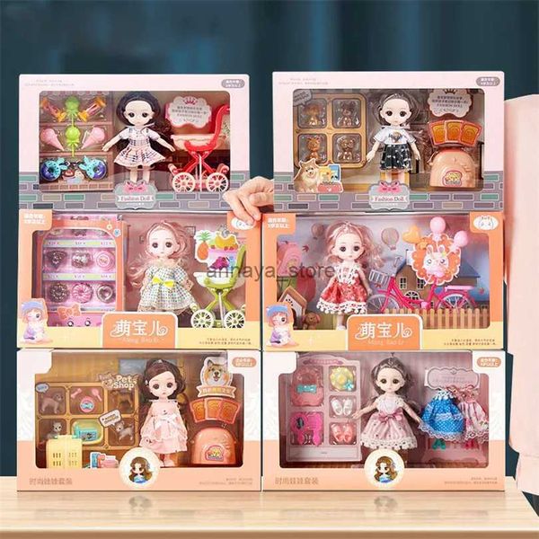 Bonecas diy brinquedo bjd boneca brinquedos para crianças presentes conjunta conjunto completo móvel princesa saco pet shop bicicleta brinquedo meninas aniversário presente de ano novo