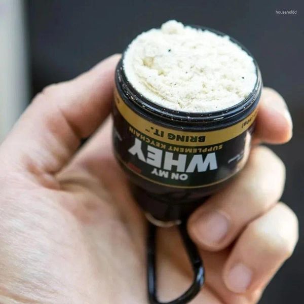 Garrafas de armazenamento portátil garrafa de pó de proteína com whey chaveiro funil de saúde caixa de medicina pequeno copo de água recipiente de acampamento ao ar livre