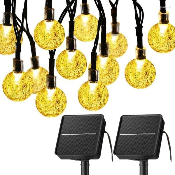 Stringhe Solare LED Sfera di cristallo Stringa di luce 10M Impermeabile Lucine Ghirlanda di nozze di Natale Giardino Prato Albero Decorazione esterna