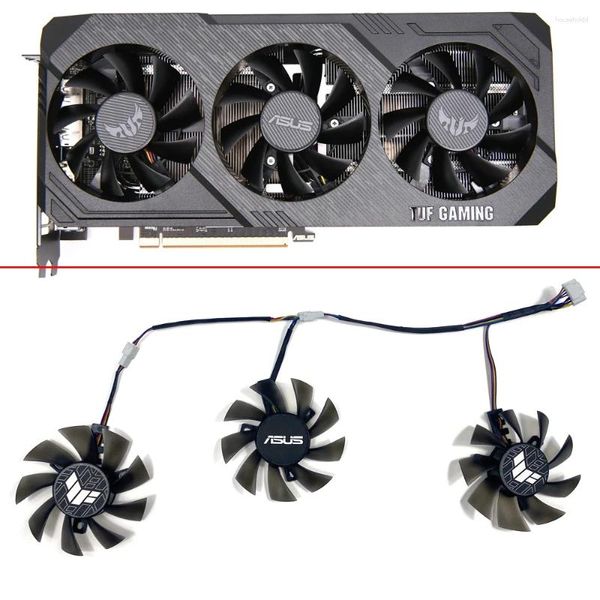 Raffreddamento del computer 3PCS 75MM 4PIN Ventola di raffreddamento per ASUS TUF Gaming X3 RX 5700 XT RX5700 Sostituzione della scheda grafica FD8015U12S GPU