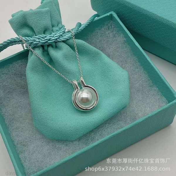 Tiffanybead Necklace Designer for Women Tiffanyjewelry Jewelry High Edition Freshwater Pearl S925 Sterling Silver Collace Fashion ed eleganza minimalista