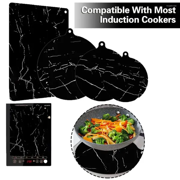 Tapete de mesa para fogão por indução, silicone reutilizável para fogão, almofada protetora de cozinha com isolamento térmico redondo/retangular