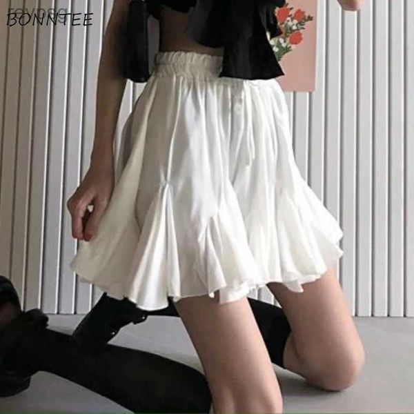 Saias mini saias mulheres sólido minimalista império lazer verão all-match elegante estudante estilo coreano elegante streetwear chique faculdade yq240201