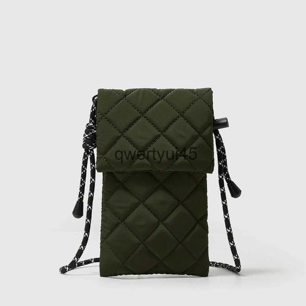 Umhängetaschen Casual Lingge Quitled Kleine Pone Geldbörsen Nylon Gepolsterte Umhängetasche Designer Frauen Soulder Tasche Armee Grün Münze Geldbörse 2023H2421