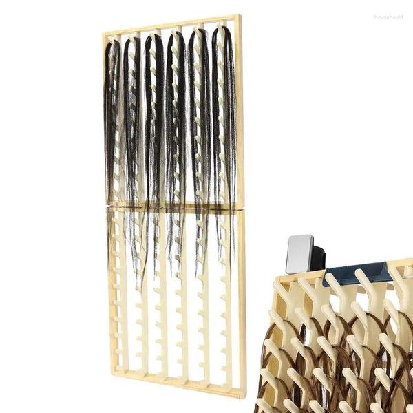 Ganchos suporte de linha de madeira 120 carretéis de costura bordado rack organizador parede pendurado cones suporte prateleira acessórios de trança de cabelo