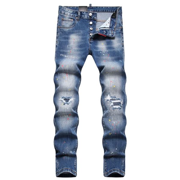 TR APSTAR DSQ Herrenjeans Hip Hop Rock Moto DSQ COOLGUY JEANS Design Ripped Denim Biker DSQ Jeans für Herren 1050 Farbe Blau