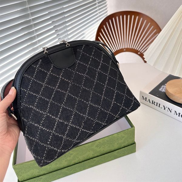 Saco de designer de forma de concha preta marca hobo crossbody sacos para mulheres zíper bolsa de ombro unidex carta bolsa padrão de diamante bolsas de luxo pequenas novas bolsas de moedas