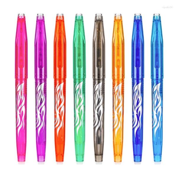 3/5/8 unidades caneta gel apagável 8 cores conjunto de haste de recarga arco-íris alça lavável desenho criativo papelaria canetas escolares