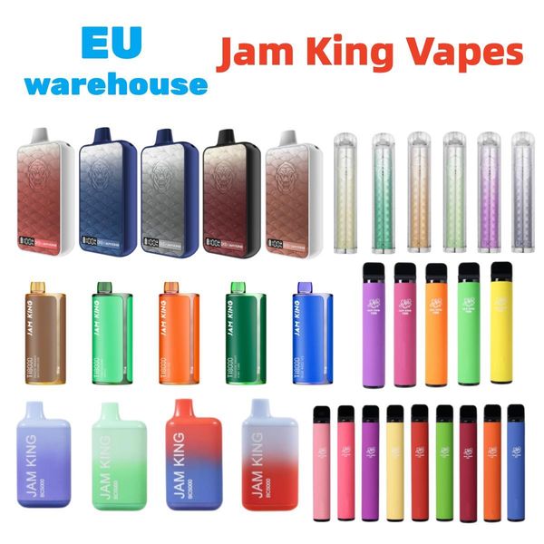 Sigaretta elettronica originale JAM KING 600 1500 BC5000 Vapes monouso Vape Pen 2ml 4.8ml 13ml Puff preriempito 50000 aromatizzato Fabbrica all'ingrosso Cina vs EIf bar puff 7k 9k