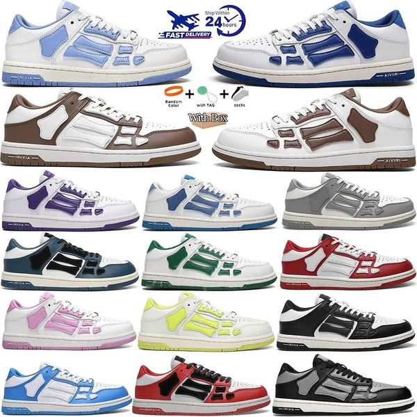 Designer Sapatos casuais Skel Top Low Shoes Low Sleakers Skeleton Blue Red Branco Branco Verde Cinzento Homens Mulheres Treinamento ao Outdoor Sapatos Eur35-45