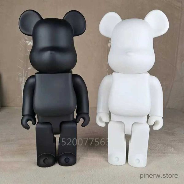 Action-Spielzeugfiguren, 400 % hochwertig, schwarz, weiß, Bearbrick, DIY-Montage, 28 cm, Galaxie-Malerei, Bär, 3D-Modell, Mini-Ziegelfigur-Spielzeug