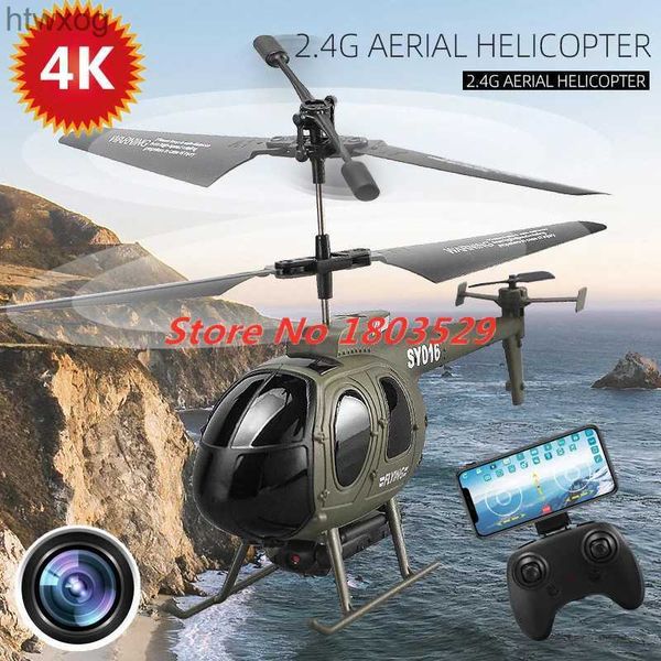 Drones 2.4g 4ch controle remoto aéreo helicóptero RC com câmera 4K HD Luzes LED Altitude Hold Phone Control RC Drone Aricraft Kid Toys YQ240201