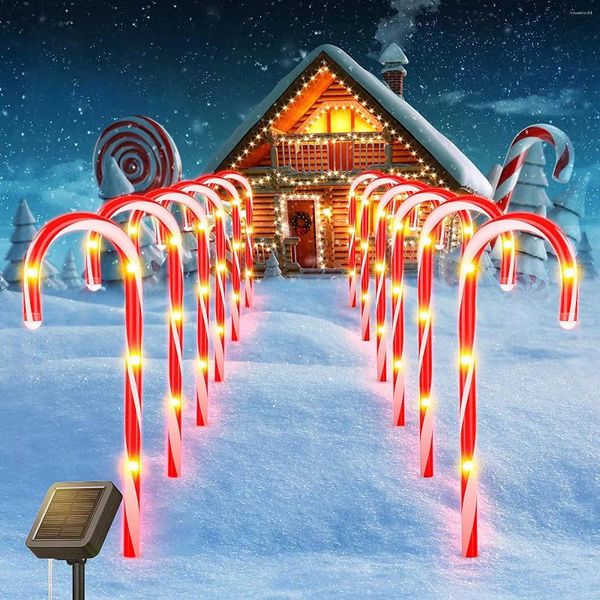 Party Dekoration Weihnachten Zuckerrohr Lichter Jahr Urlaub Girlande Outdoor Girlande Garten Dekor Fee Lampe Wasserdichte Solar String Licht