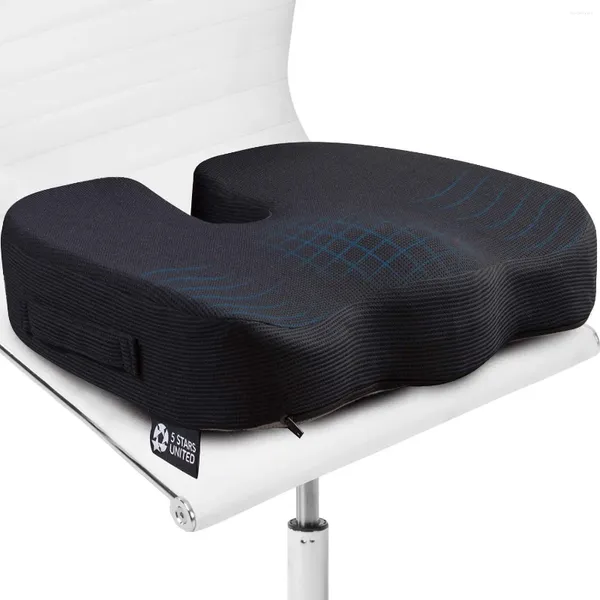 Travesseiro assento cadeira de escritório s almofada de espuma de memória alívio da dor nas costas carro suporte de quadril massagem ortopédica pi
