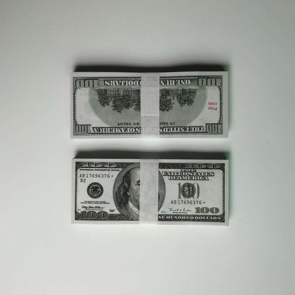 Confezione da 5 banconote di denaro falso per feste 5 10 20 50 100 dollari americani euro realistici bar giocattolo oggetti di scena valuta euro finta copia 100 pz/pacco regalo per bambini6X9L