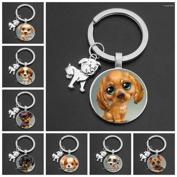 Portachiavi Simpatico cucciolo di cane che gioca Portachiavi Love Pet Friend Ciondolo Portachiavi alla moda Regalo di compleanno