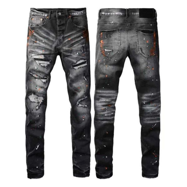 Roxo marca jeans 2024 primavera designer dos homens calças jeans moda design reto retro streetwear casual sweatpants 757