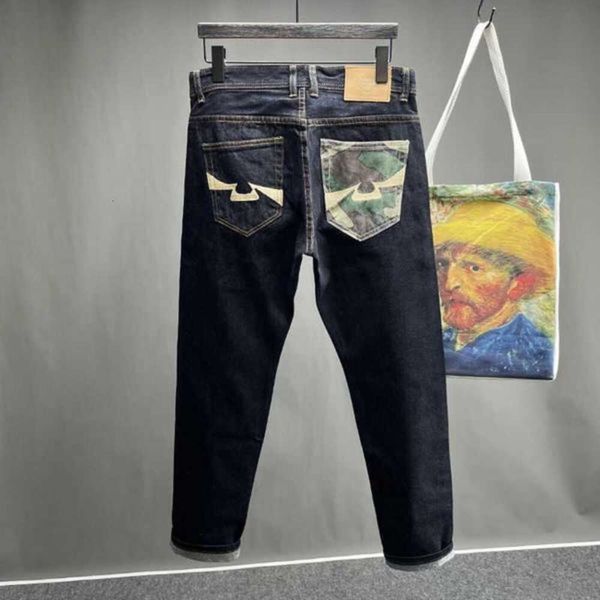 Jeans da uomo Pantaloni dritti Uomo Scheletro Ricamo Lavaggio Pantaloni Streetwear Abbigliamento denim per uomo Baggy T230110 401