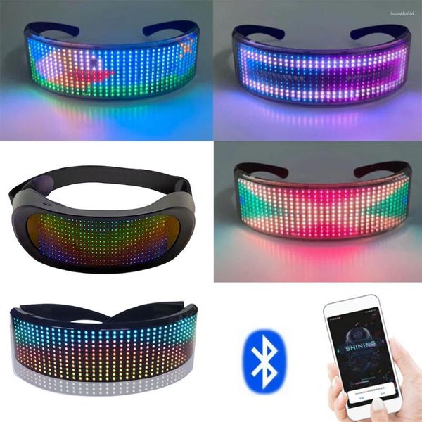 Party-Dekoration, bunte leuchtende LED, futuristische Brillen, DIY-Brillen-Requisite für Bar, Festival, Leistung, elektronisch, Bluetooth