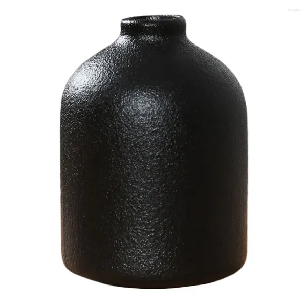 Vasos preto cerâmica flor vaso decorativo moderno floral pequena decoração de casa peças centrais