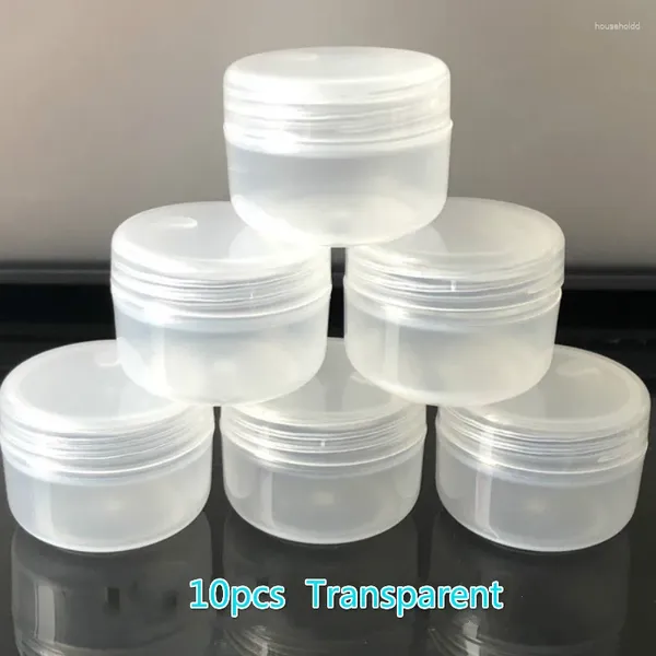 Bottiglie di stoccaggio 10 pezzi 10 g di plastica riutilizzabile campione vuoto da viaggio crema per il viso contenitore cosmetico barattolo per trucco trasparente rosa