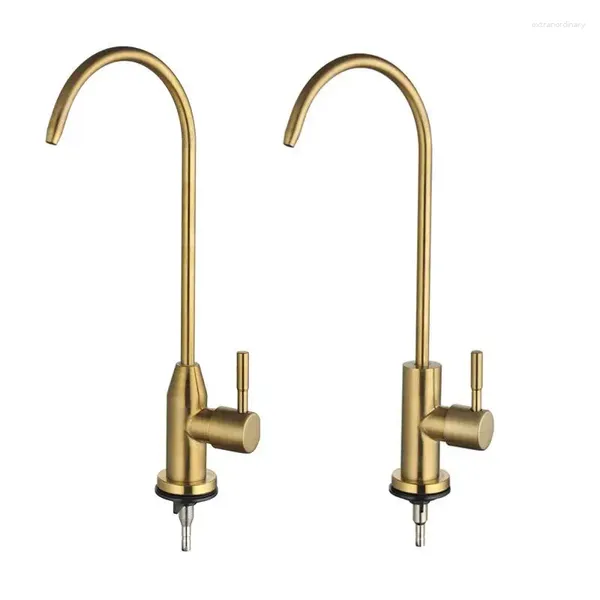 Rubinetti da cucina Accessori per depuratori per rubinetti per purificazione dell'acqua in acciaio inossidabile spazzolato oro Raffreddamento singolo