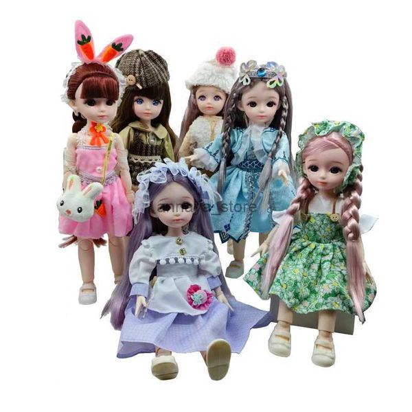 Куклы 30 см BJD Аниме Кукла для девочек Одежда и несколько съемных соединений 1/6 3D Глаза Яркая кукла Девушка DIY Одевание Подарок на день рождения ToysL2402