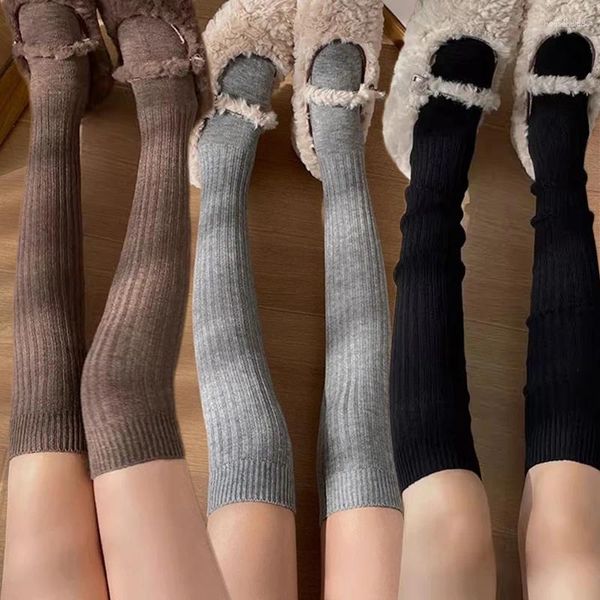 Frauen Socken Lolita über Kniestrümpfen Wolle Samt Gaichs fester langer Oberschenkel hohe warme weiche Schnee Socke