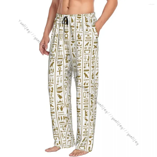 Herren-Nachtwäsche, antike ägyptische Hieroglyphen, Herren-Pyjama, Pyjama-Hose, Lounge-Schlafhose