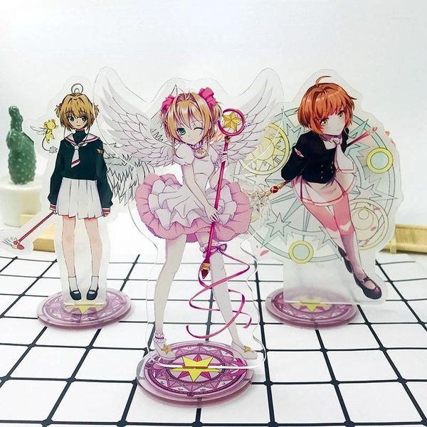 Chaveiros Anime Cardcaptor Acrílico Stand Modelo Placa Decoração Stand Sign Figura Sakura Cosplay Stands Fãs Presentes