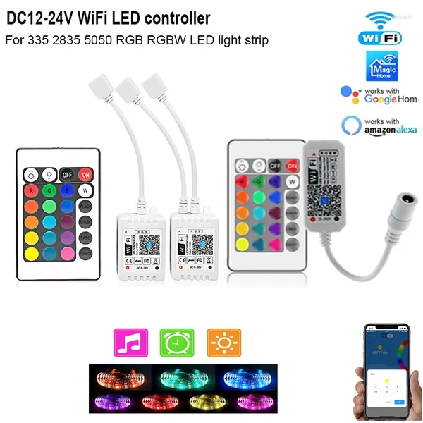 Controladores LED Light Stirp WIFI RGB RGBW Controlador de cor única Android IOS App Magic Home RF Controle para fita de tira