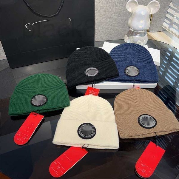 Beanie / Skull Caps Designer Winter Geese Nova marca nórdica na moda Black Label Grande placa de lã de malha chapéu de lã engrossado chapéu de esqui quente casal UZJU